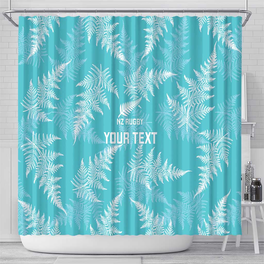 New Zealand Silver Fern Rugby Custom Shower Curtain Go Aotearoa Champions Turquoise Version - Aussie Hoodie
