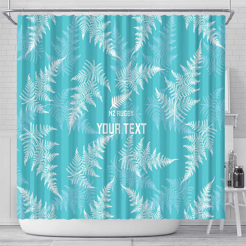 New Zealand Silver Fern Rugby Custom Shower Curtain Go Aotearoa Champions Turquoise Version - Aussie Hoodie