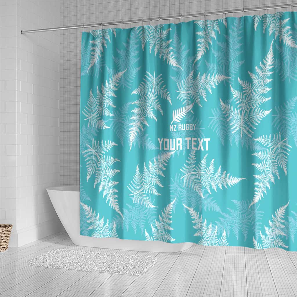 New Zealand Silver Fern Rugby Custom Shower Curtain Go Aotearoa Champions Turquoise Version - Aussie Hoodie