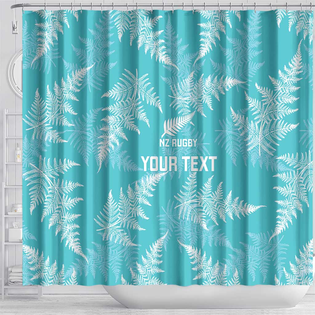 New Zealand Silver Fern Rugby Custom Shower Curtain Go Aotearoa Champions Turquoise Version - Aussie Hoodie