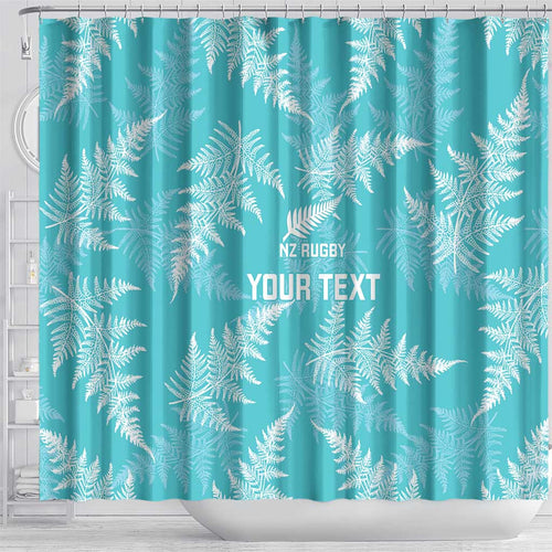 New Zealand Silver Fern Rugby Custom Shower Curtain Go Aotearoa Champions Turquoise Version - Aussie Hoodie