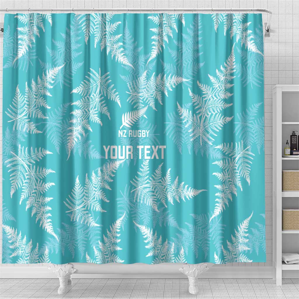 New Zealand Silver Fern Rugby Custom Shower Curtain Go Aotearoa Champions Turquoise Version - Aussie Hoodie