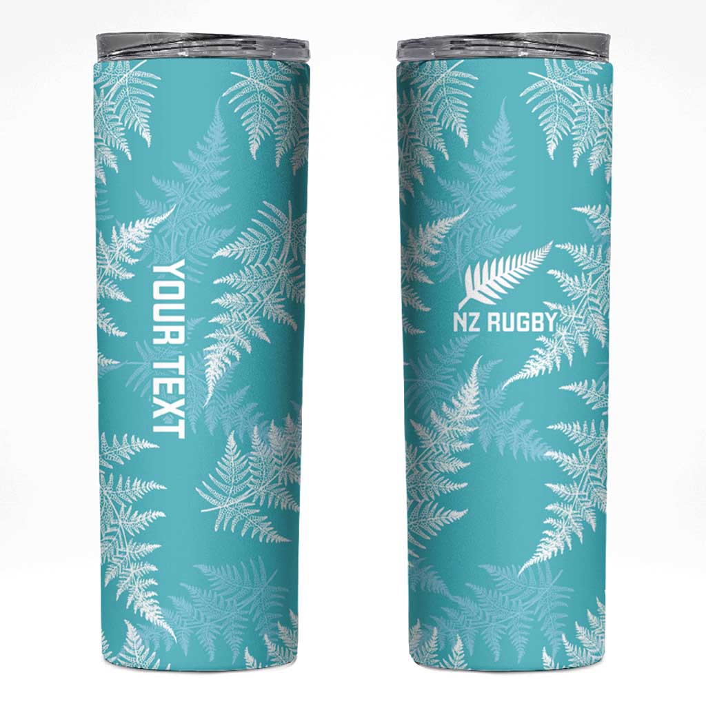 New Zealand Silver Fern Rugby Custom Skinny Tumbler Go Aotearoa Champions Turquoise Version - Aussie Hoodie