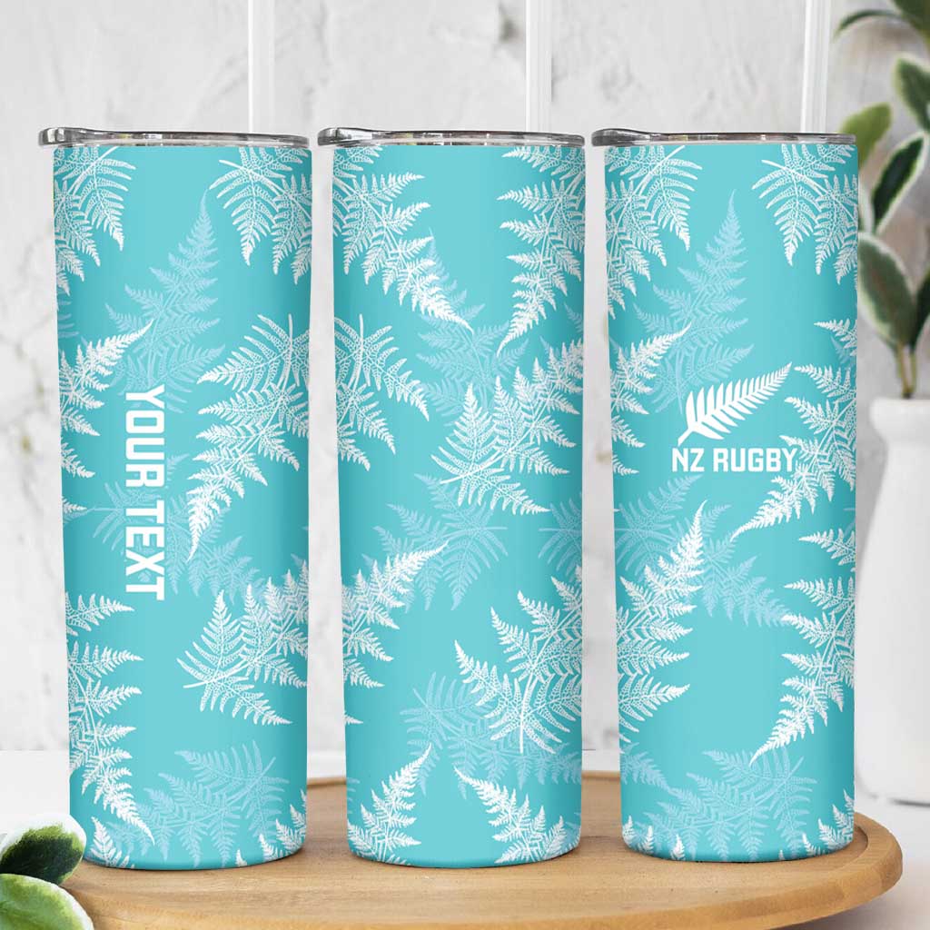New Zealand Silver Fern Rugby Custom Skinny Tumbler Go Aotearoa Champions Turquoise Version - Aussie Hoodie