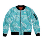 New Zealand Silver Fern Rugby Custom Sleeve Zip Bomber Jacket Go Aotearoa Champions Turquoise Version - Aussie Hoodie