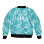 New Zealand Silver Fern Rugby Custom Sleeve Zip Bomber Jacket Go Aotearoa Champions Turquoise Version - Aussie Hoodie