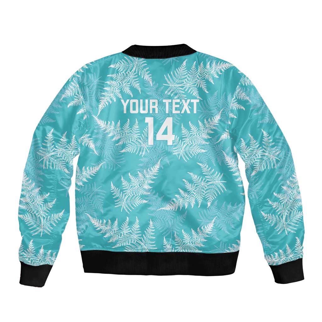 New Zealand Silver Fern Rugby Custom Sleeve Zip Bomber Jacket Go Aotearoa Champions Turquoise Version - Aussie Hoodie