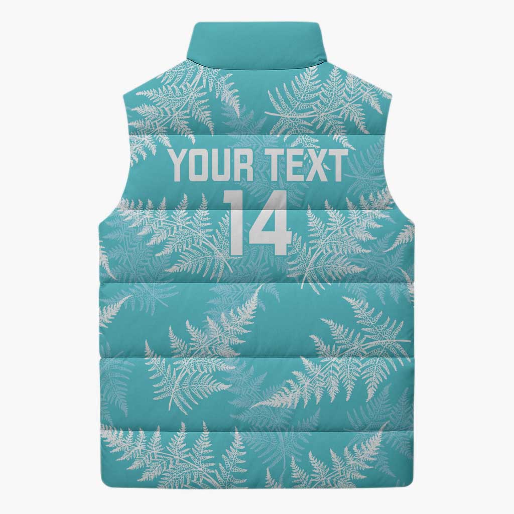 New Zealand Silver Fern Rugby Custom Sleeveless Puffer Jacket Go Aotearoa Champions Turquoise Version - Aussie Hoodie
