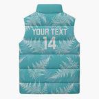 New Zealand Silver Fern Rugby Custom Sleeveless Puffer Jacket Go Aotearoa Champions Turquoise Version - Aussie Hoodie