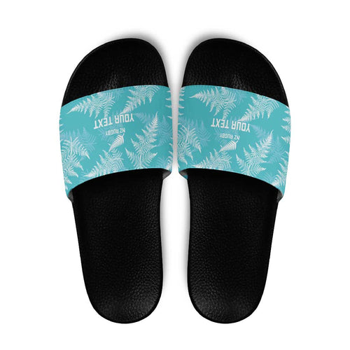 New Zealand Silver Fern Rugby Custom Slide Sandals Go Aotearoa Champions Turquoise Version - Aussie Hoodie