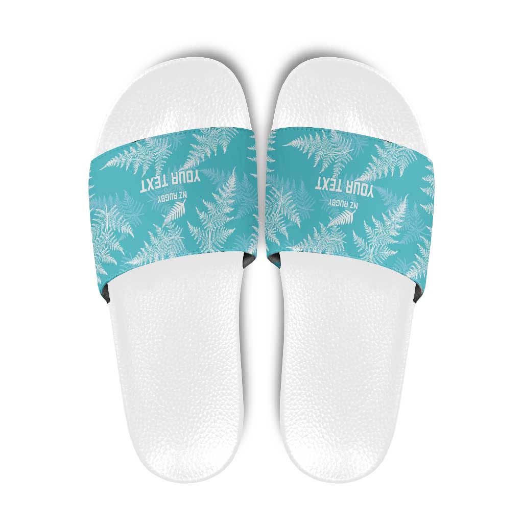 New Zealand Silver Fern Rugby Custom Slide Sandals Go Aotearoa Champions Turquoise Version - Aussie Hoodie