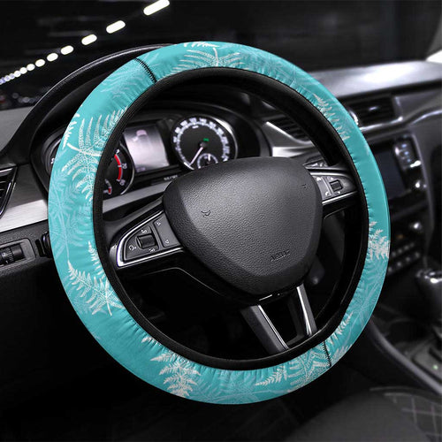 New Zealand Silver Fern Rugby Steering Wheel Cover Go Aotearoa Champions Turquoise Version - Aussie Hoodie