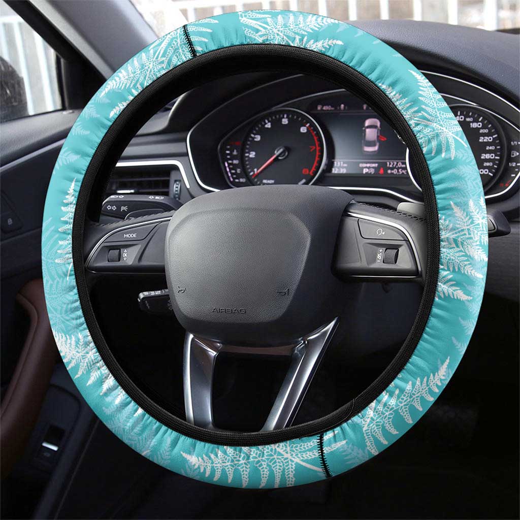 New Zealand Silver Fern Rugby Steering Wheel Cover Go Aotearoa Champions Turquoise Version - Aussie Hoodie