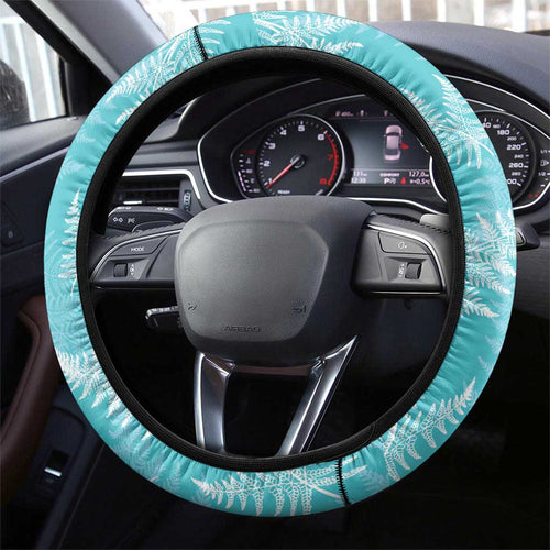 New Zealand Silver Fern Rugby Steering Wheel Cover Go Aotearoa Champions Turquoise Version - Aussie Hoodie