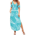 New Zealand Silver Fern Rugby Custom Summer Maxi Dress Go Aotearoa Champions Turquoise Version - Aussie Hoodie