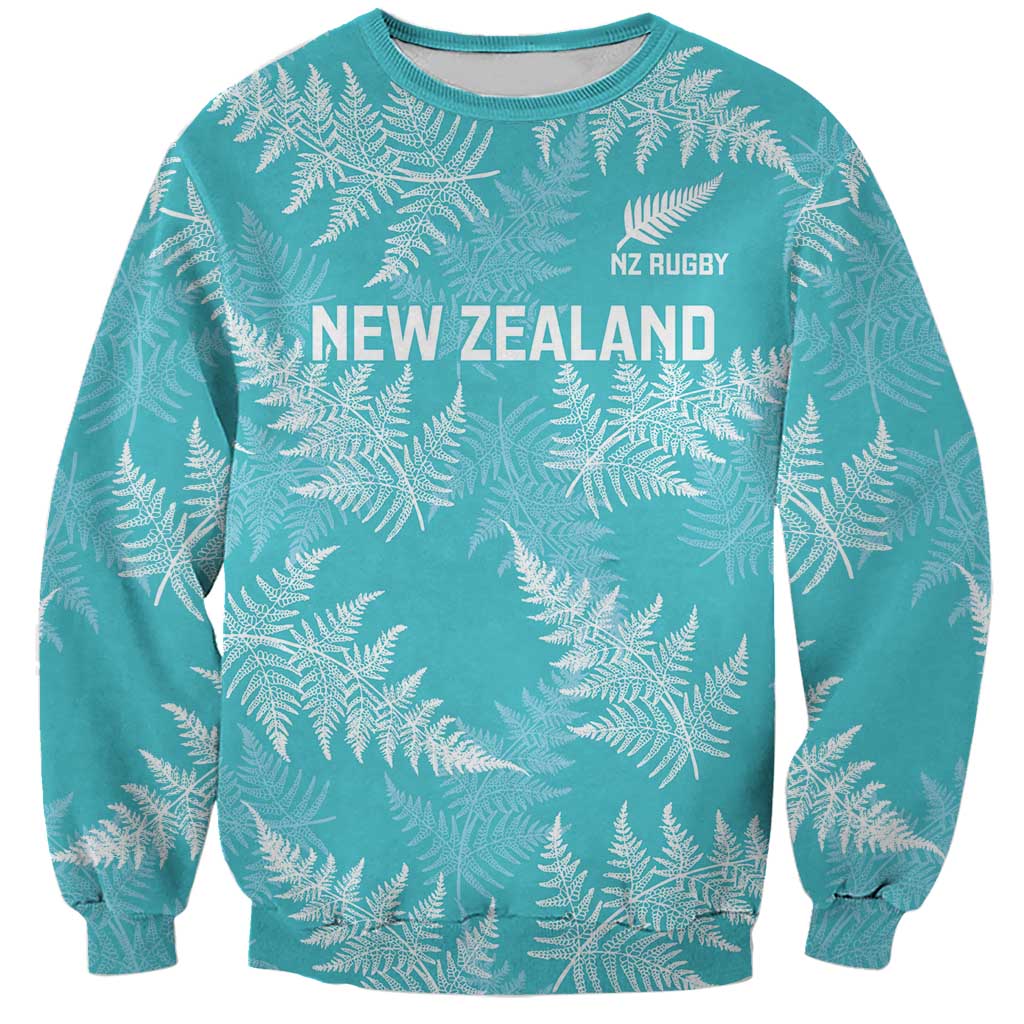 New Zealand Silver Fern Rugby Custom Sweatshirt Go Aotearoa Champions Turquoise Version - Aussie Hoodie