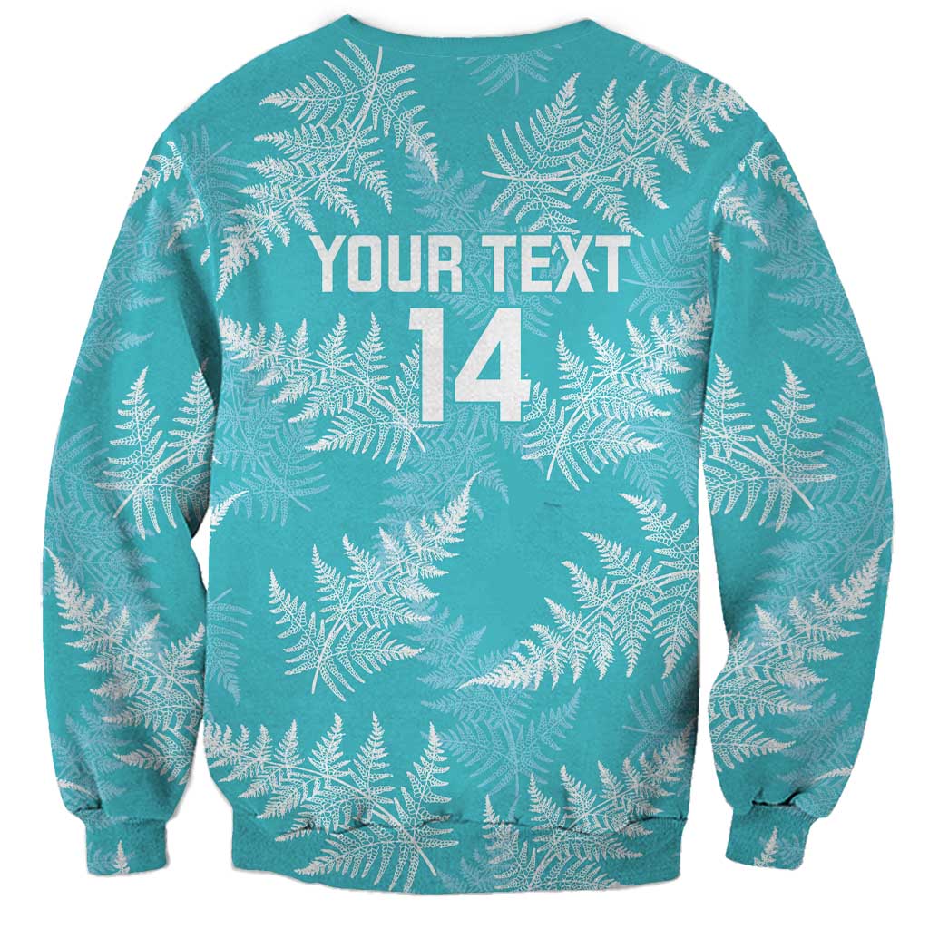 New Zealand Silver Fern Rugby Custom Sweatshirt Go Aotearoa Champions Turquoise Version - Aussie Hoodie
