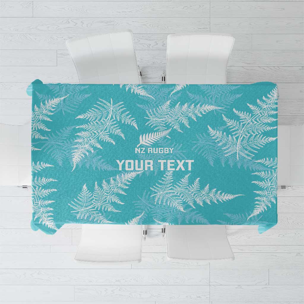New Zealand Silver Fern Rugby Custom Tablecloth Go Aotearoa Champions Turquoise Version - Aussie Hoodie