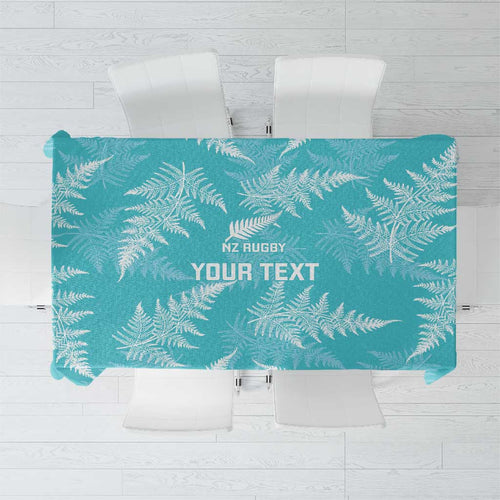 New Zealand Silver Fern Rugby Custom Tablecloth Go Aotearoa Champions Turquoise Version - Aussie Hoodie