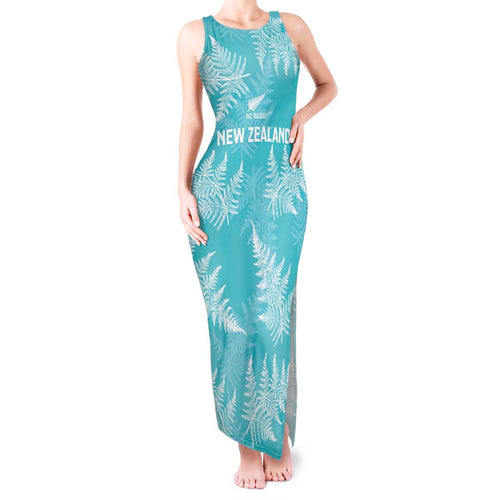 New Zealand Silver Fern Rugby Custom Tank Maxi Dress Go Aotearoa Champions Turquoise Version - Aussie Hoodie