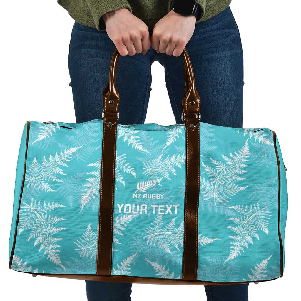 New Zealand Silver Fern Rugby Custom Travel Bag Go Aotearoa Champions Turquoise Version - Aussie Hoodie