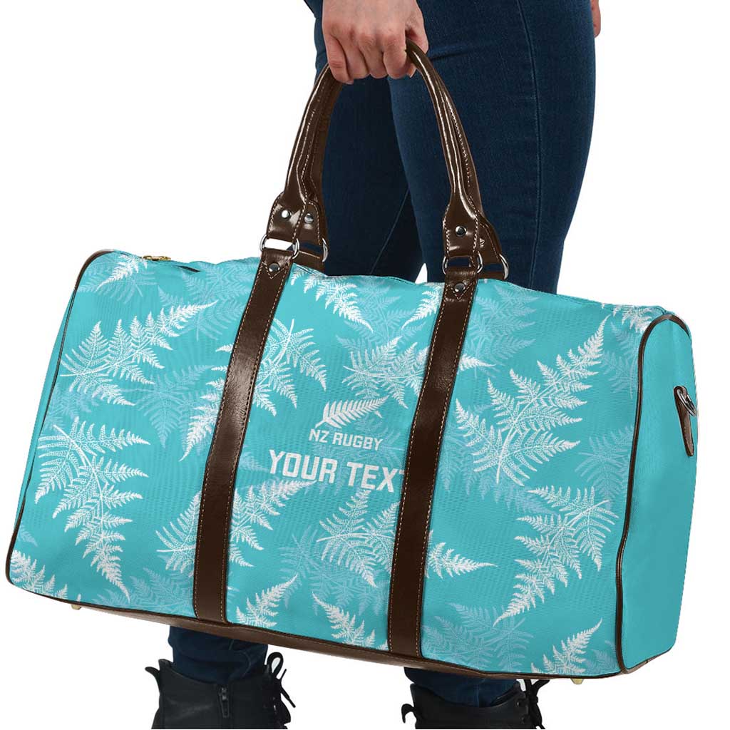 New Zealand Silver Fern Rugby Custom Travel Bag Go Aotearoa Champions Turquoise Version - Aussie Hoodie