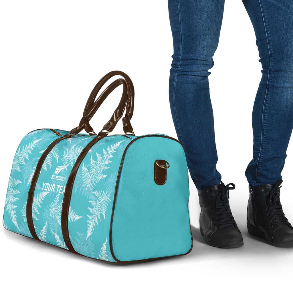 New Zealand Silver Fern Rugby Custom Travel Bag Go Aotearoa Champions Turquoise Version - Aussie Hoodie