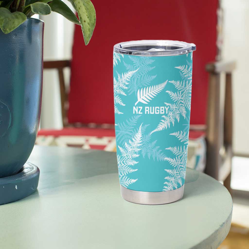 New Zealand Silver Fern Rugby Custom Tumbler Cup Go Aotearoa Champions Turquoise Version - Aussie Hoodie