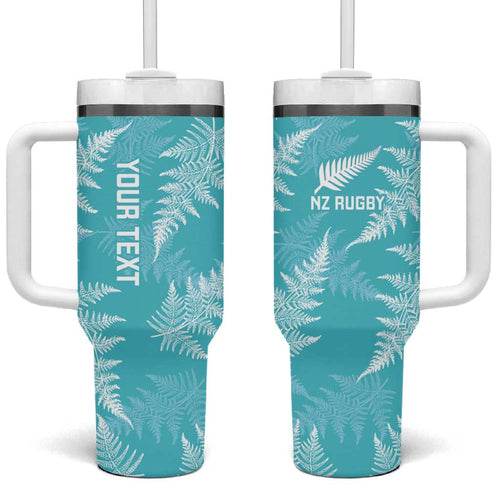 New Zealand Silver Fern Rugby Custom Tumbler With Handle Go Aotearoa Champions Turquoise Version - Aussie Hoodie