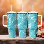 New Zealand Silver Fern Rugby Custom Tumbler With Handle Go Aotearoa Champions Turquoise Version - Aussie Hoodie