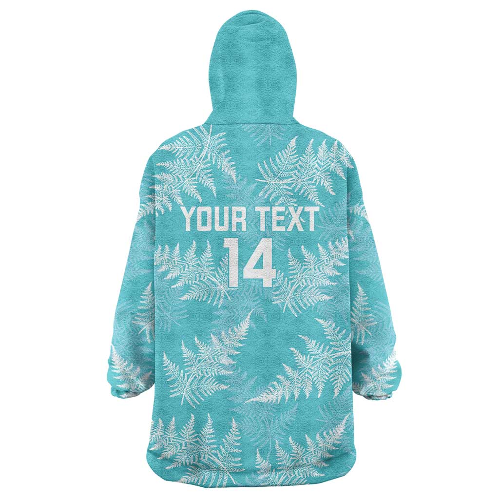 New Zealand Silver Fern Rugby Custom Wearable Blanket Hoodie Go Aotearoa Champions Turquoise Version - Aussie Hoodie