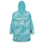 New Zealand Silver Fern Rugby Custom Wearable Blanket Hoodie Go Aotearoa Champions Turquoise Version - Aussie Hoodie