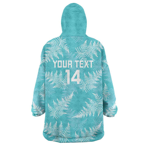 New Zealand Silver Fern Rugby Custom Wearable Blanket Hoodie Go Aotearoa Champions Turquoise Version - Aussie Hoodie