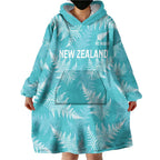 New Zealand Silver Fern Rugby Custom Wearable Blanket Hoodie Go Aotearoa Champions Turquoise Version - Aussie Hoodie