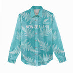 New Zealand Silver Fern Rugby Custom Women Casual Shirt Go Aotearoa Champions Turquoise Version - Aussie Hoodie