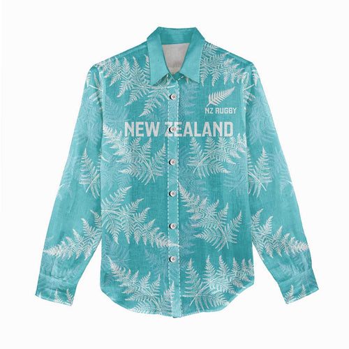 New Zealand Silver Fern Rugby Custom Women Casual Shirt Go Aotearoa Champions Turquoise Version - Aussie Hoodie