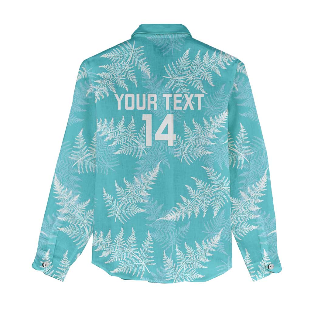 New Zealand Silver Fern Rugby Custom Women Casual Shirt Go Aotearoa Champions Turquoise Version - Aussie Hoodie