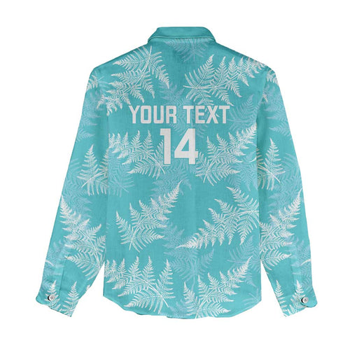 New Zealand Silver Fern Rugby Custom Women Casual Shirt Go Aotearoa Champions Turquoise Version - Aussie Hoodie