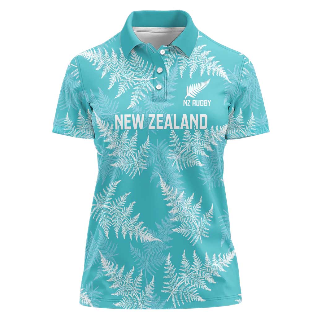 New Zealand Silver Fern Rugby Custom Women Polo Shirt Go Aotearoa Champions Turquoise Version - Aussie Hoodie