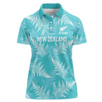 New Zealand Silver Fern Rugby Custom Women Polo Shirt Go Aotearoa Champions Turquoise Version - Aussie Hoodie