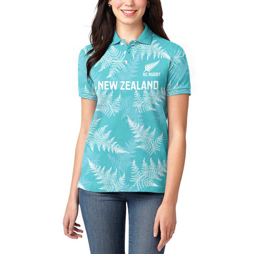 New Zealand Silver Fern Rugby Custom Women Polo Shirt Go Aotearoa Champions Turquoise Version - Aussie Hoodie