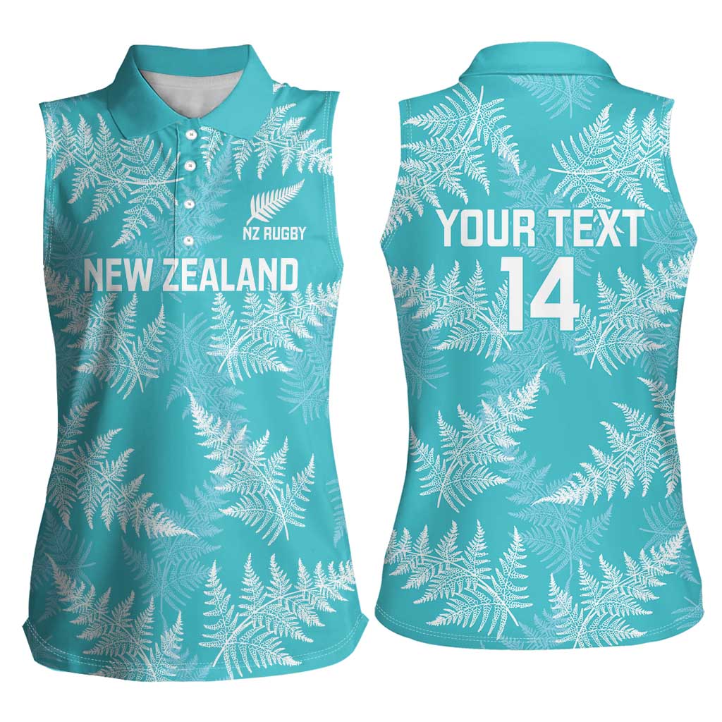 New Zealand Silver Fern Rugby Custom Women Sleeveless Polo Shirt Go Aotearoa Champions Turquoise Version - Aussie Hoodie