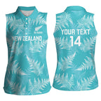 New Zealand Silver Fern Rugby Custom Women Sleeveless Polo Shirt Go Aotearoa Champions Turquoise Version - Aussie Hoodie