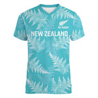 New Zealand Silver Fern Rugby Custom Women V-Neck T-Shirt Go Aotearoa Champions Turquoise Version - Aussie Hoodie