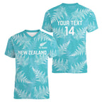 New Zealand Silver Fern Rugby Custom Women V-Neck T-Shirt Go Aotearoa Champions Turquoise Version - Aussie Hoodie