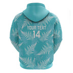 New Zealand Silver Fern Rugby Custom Zip Hoodie Go Aotearoa Champions Turquoise Version - Aussie Hoodie