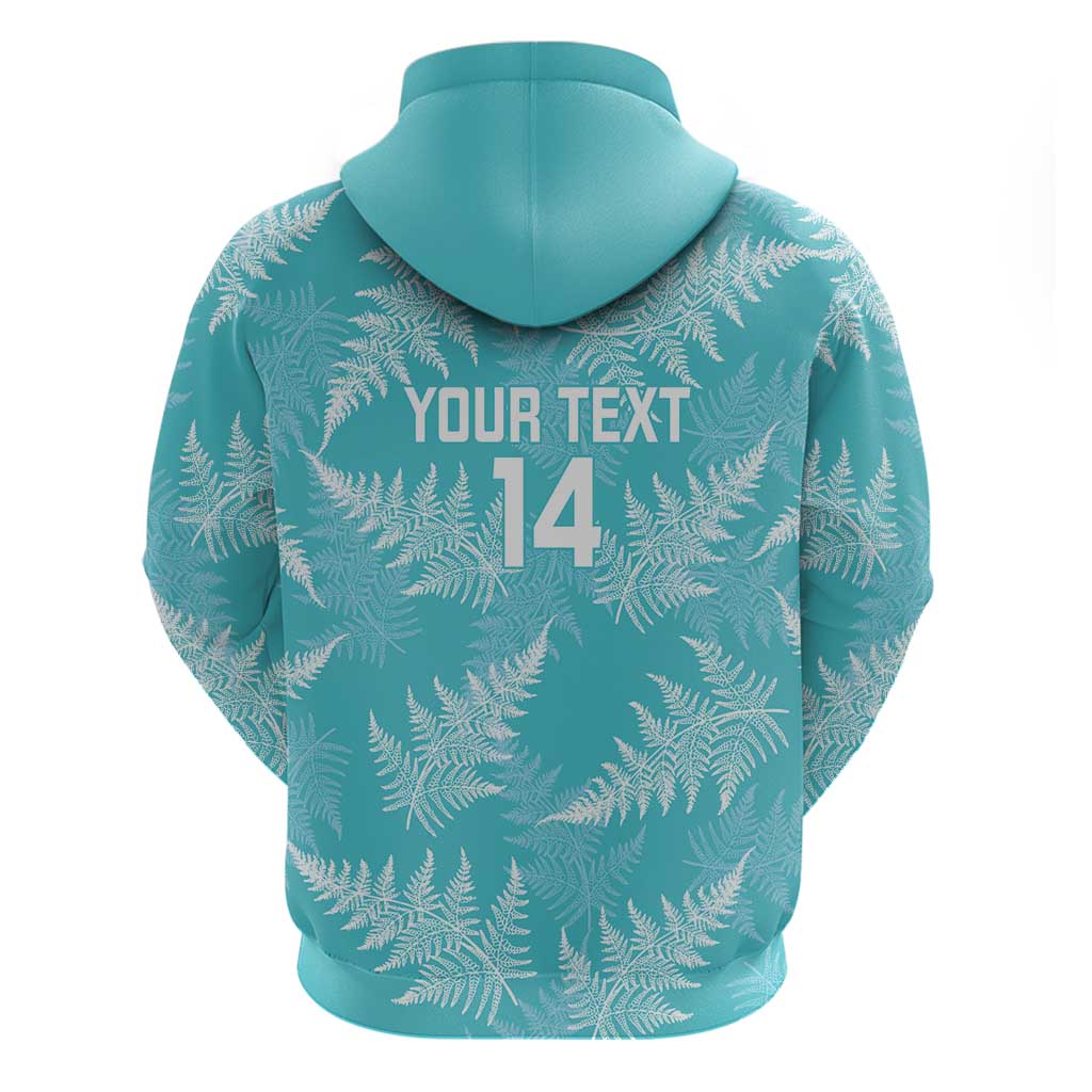 New Zealand Silver Fern Rugby Custom Zip Hoodie Go Aotearoa Champions Turquoise Version - Aussie Hoodie