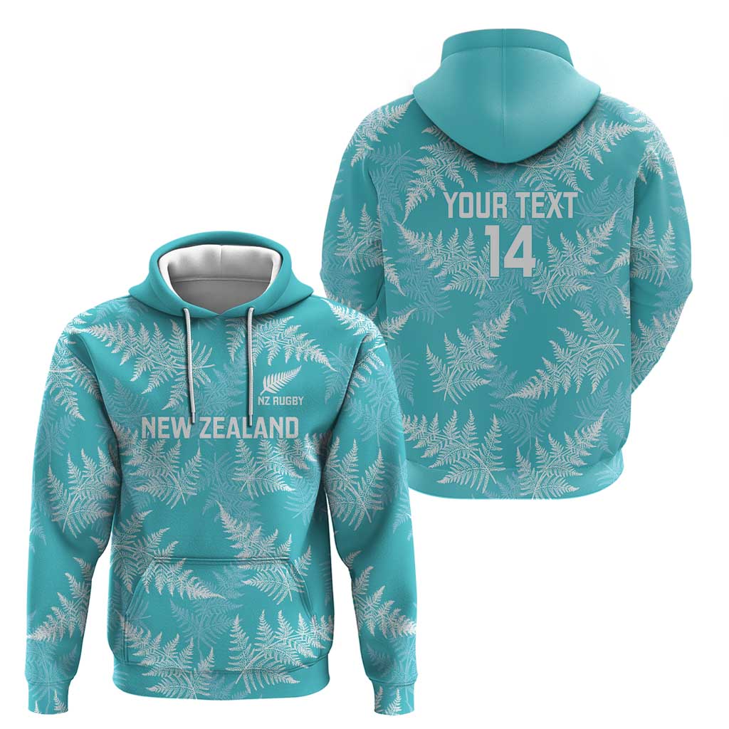 New Zealand Silver Fern Rugby Custom Zip Hoodie Go Aotearoa Champions Turquoise Version - Aussie Hoodie