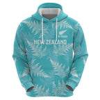 New Zealand Silver Fern Rugby Custom Zip Hoodie Go Aotearoa Champions Turquoise Version - Aussie Hoodie