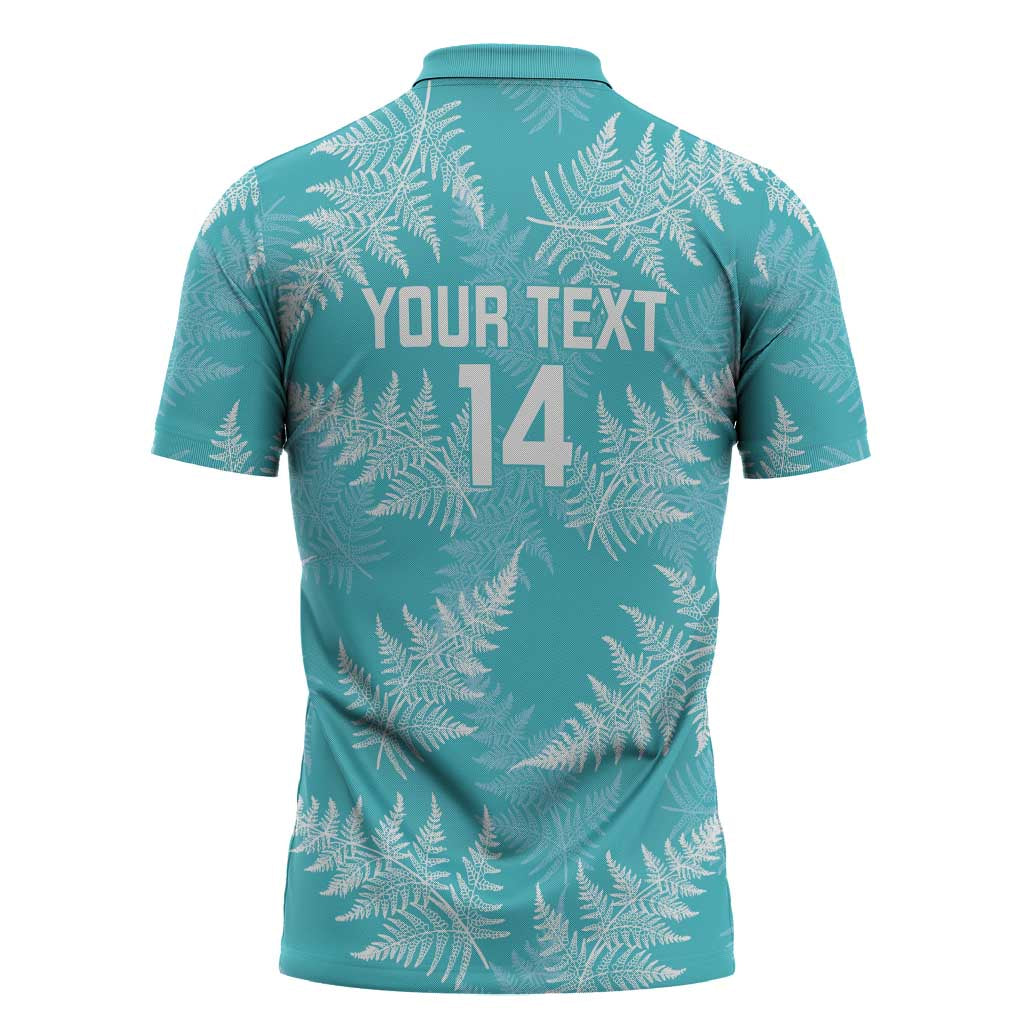 New Zealand Silver Fern Rugby Custom Zipper Polo Shirt Go Aotearoa Champions Turquoise Version - Aussie Hoodie